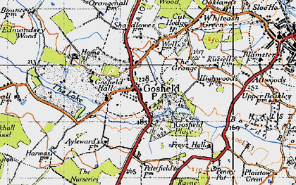 Old map of Gosfield in 1945