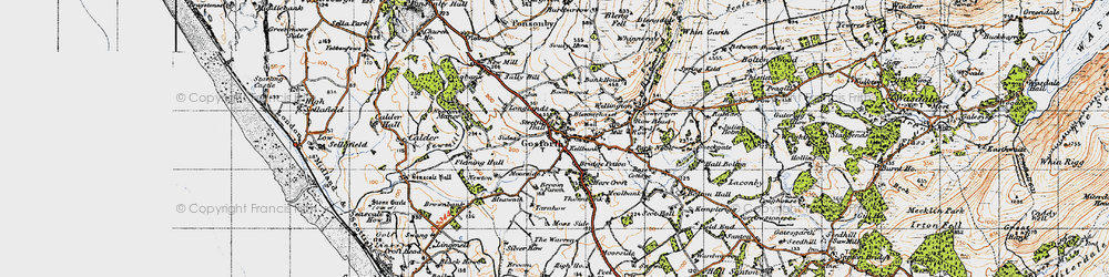 Old map of Gosforth in 1947