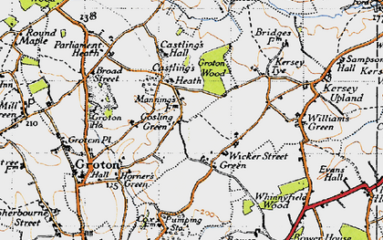 Old map of Gosling Green in 1946