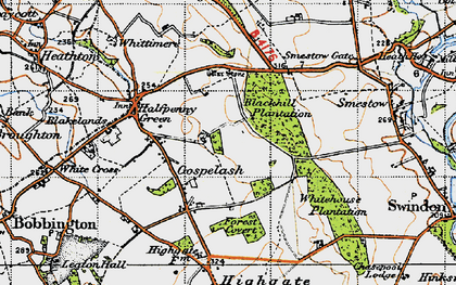 Old map of Gospel Ash in 1946