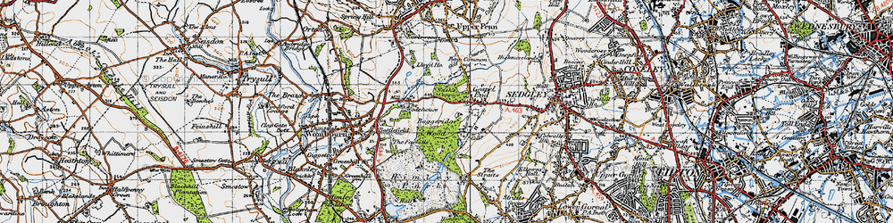 Old map of Baggeridge Country Park in 1946