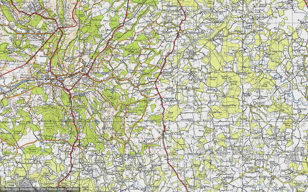 Old Map of Gospel Green, 1940 in 1940