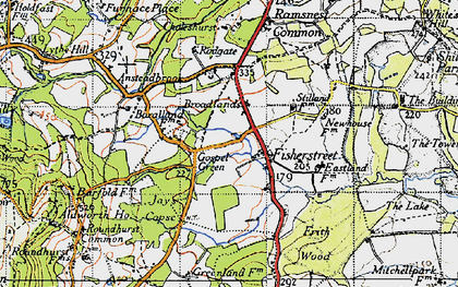 Old map of Gospel Green in 1940