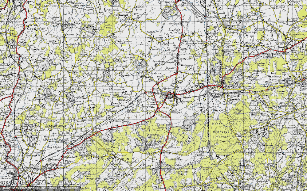 Old Map of Gossops Green, 1940 in 1940