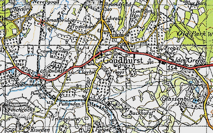Old map of Goudhurst in 1940