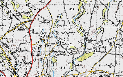 Old map of Buckland-Tout-Saints in 1946