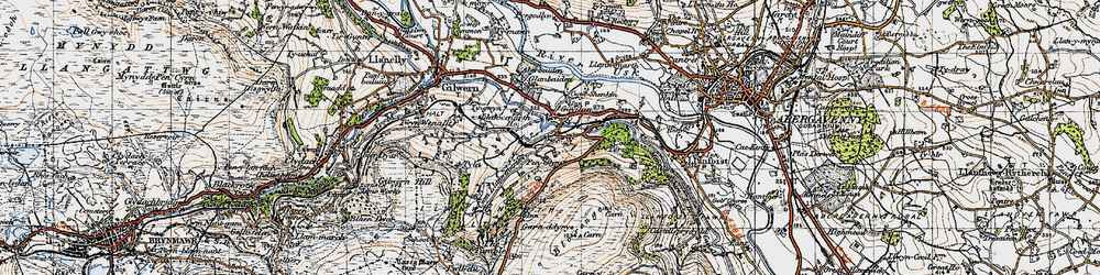 Old map of Govilon in 1947