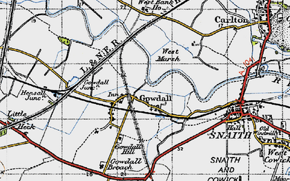 Old map of Gowdall in 1947
