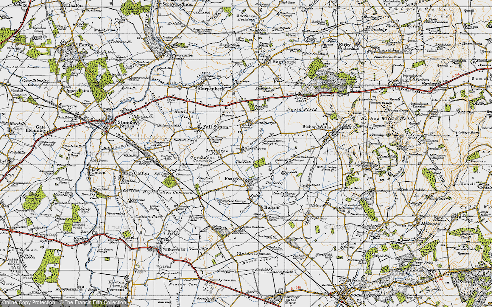 Old Map of Historic Map covering Youlthorpe Pasture Hill in 1947