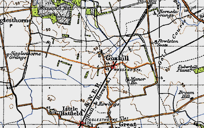 Old map of Goxhill in 1947