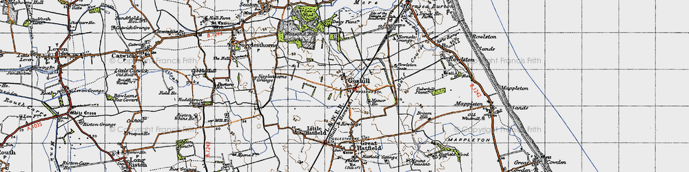 Old map of Goxhill in 1947