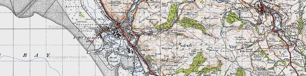 Old map of Goytre in 1947