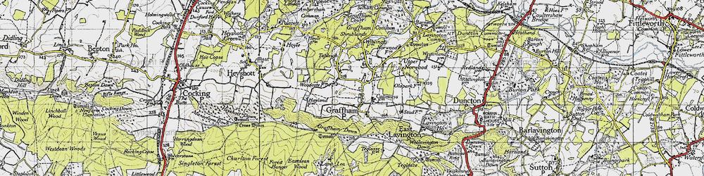 Old map of Graffham in 1940
