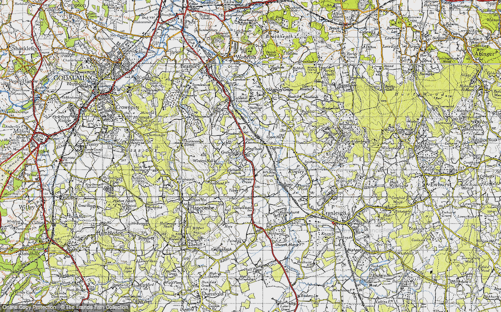 Old Map of Historic Map covering Wey-South Path in 1940