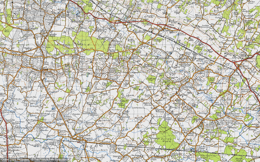 Old Map of Historic Map covering Blackpit Wood in 1940