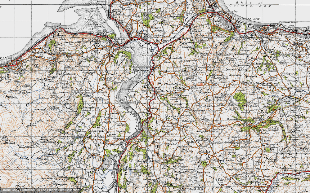 Old Map of Historic Map covering Erw Goch in 1947
