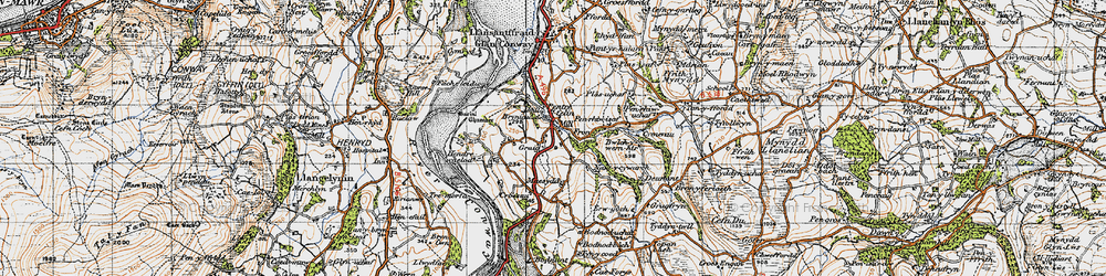 Old map of Erw Goch in 1947