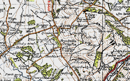 Old map of Bâch-y-graig in 1947