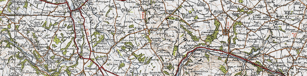 Old map of Bâch-y-graig in 1947