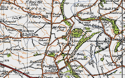 Old map of Graig Penllyn in 1947