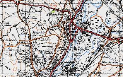 Old map of Graig Trewyddfa in 1947