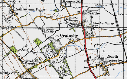 Old map of Grainsby in 1946