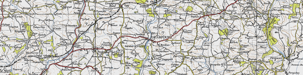 Old map of Bossillian in 1946
