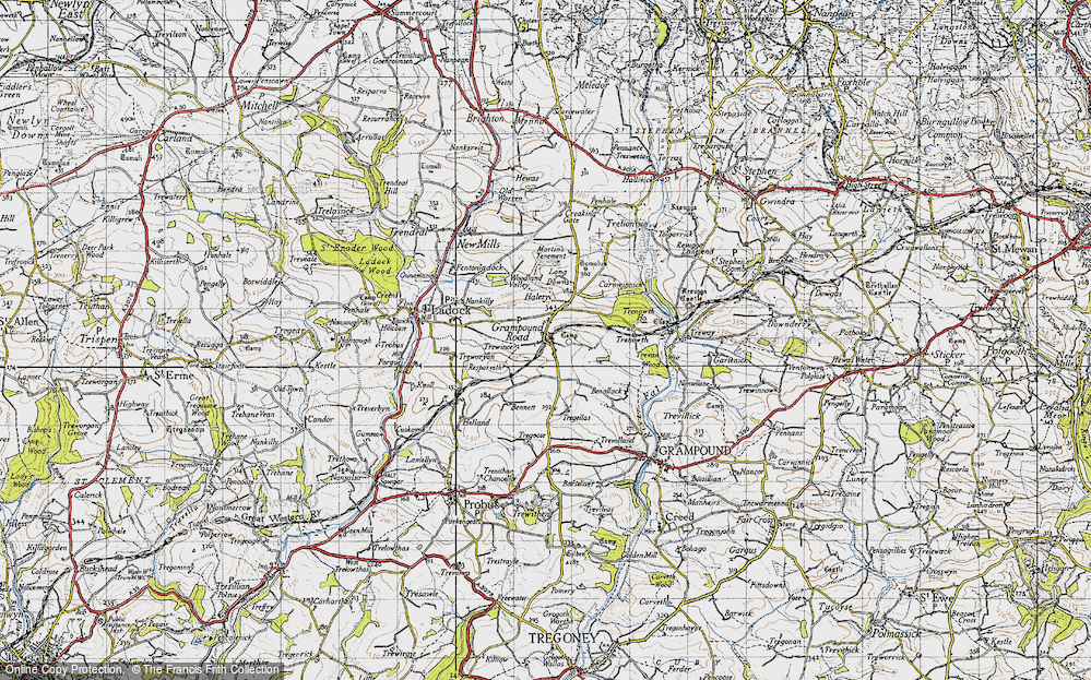 Old Map of Historic Map covering Bennallack in 1946