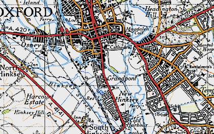 Old map of Grandpont in 1947
