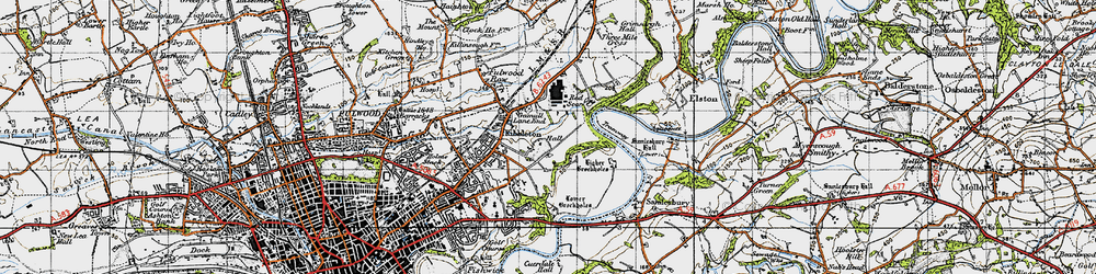 Old map of Grange in 1947