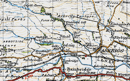 Old map of Whitfield Fell in 1947