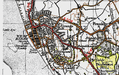 Old map of Grange in 1947