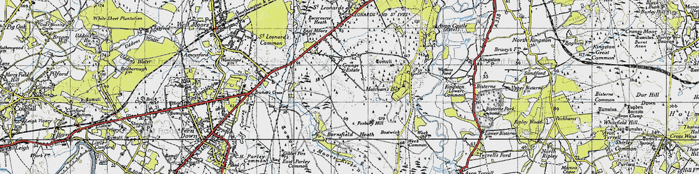 Old map of Barnsfield Heath in 1940
