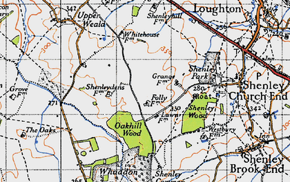Old map of Grange Farm in 1946