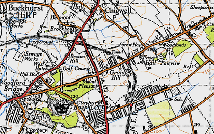 Old map of Grange Hill in 1946