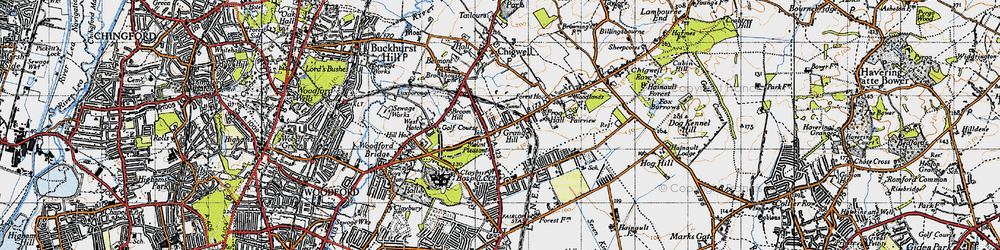 Old map of Grange Hill in 1946