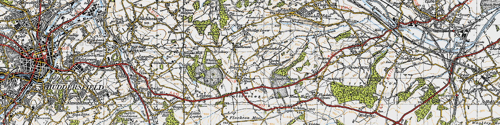 Old map of Grange Moor in 1947