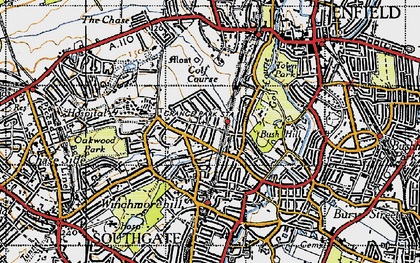 Old map of Grange Park in 1946