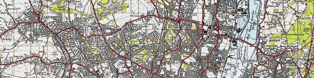 Old map of Grange Park in 1946