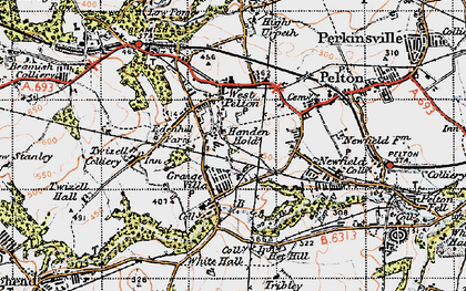 Old map of Grange Villa in 1947