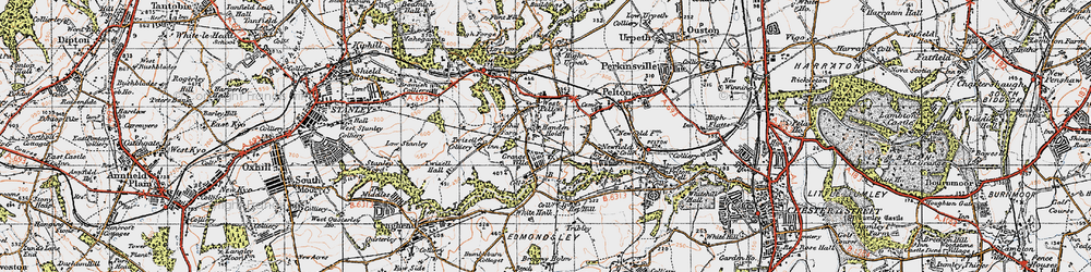 Old map of Grange Villa in 1947