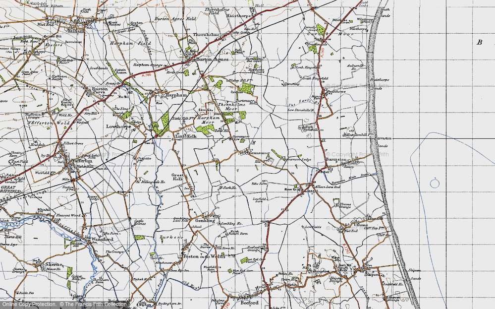 Old Map of Historic Map covering Burtoncarr Ho in 1947