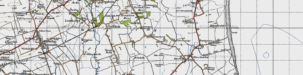 Old map of Gransmoor in 1947