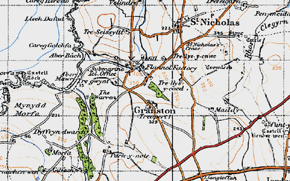 Old map of Aber Bach in 1947