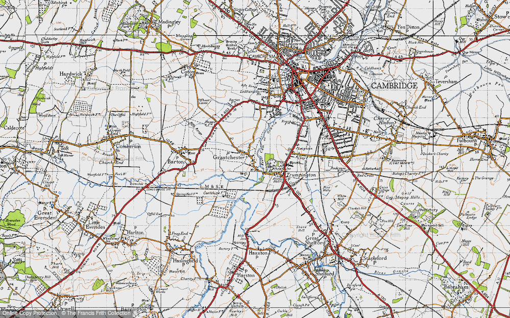 Old Map of Grantchester, 1946 in 1946
