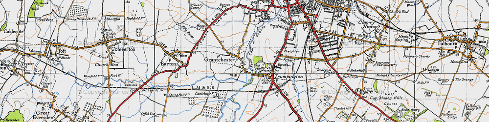 Old map of Grantchester in 1946