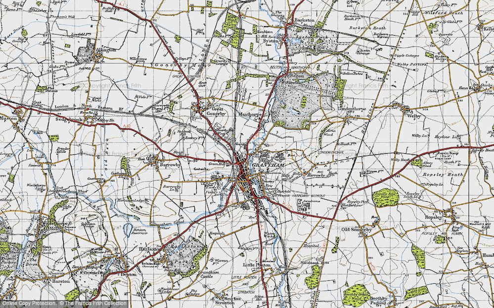 Old Map of Grantham, 1946 in 1946