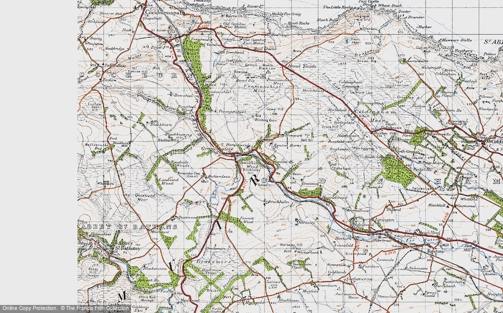 Old Map of Historic Map covering Blackburnrig Wood in 1947