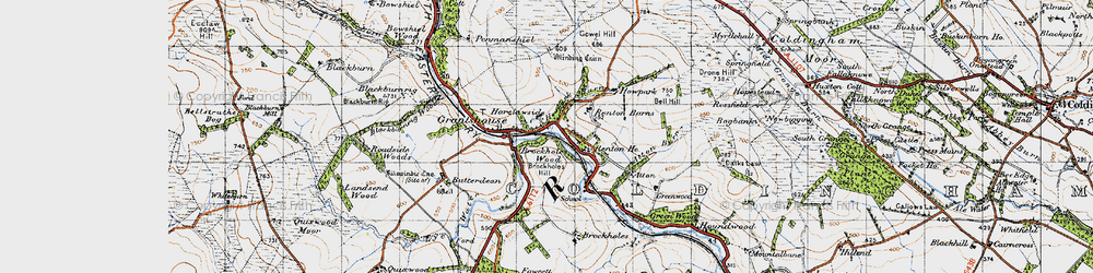Old map of Butterdean in 1947