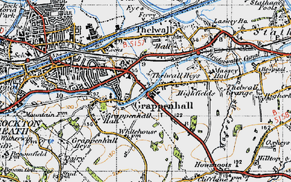Old map of Grappenhall in 1947